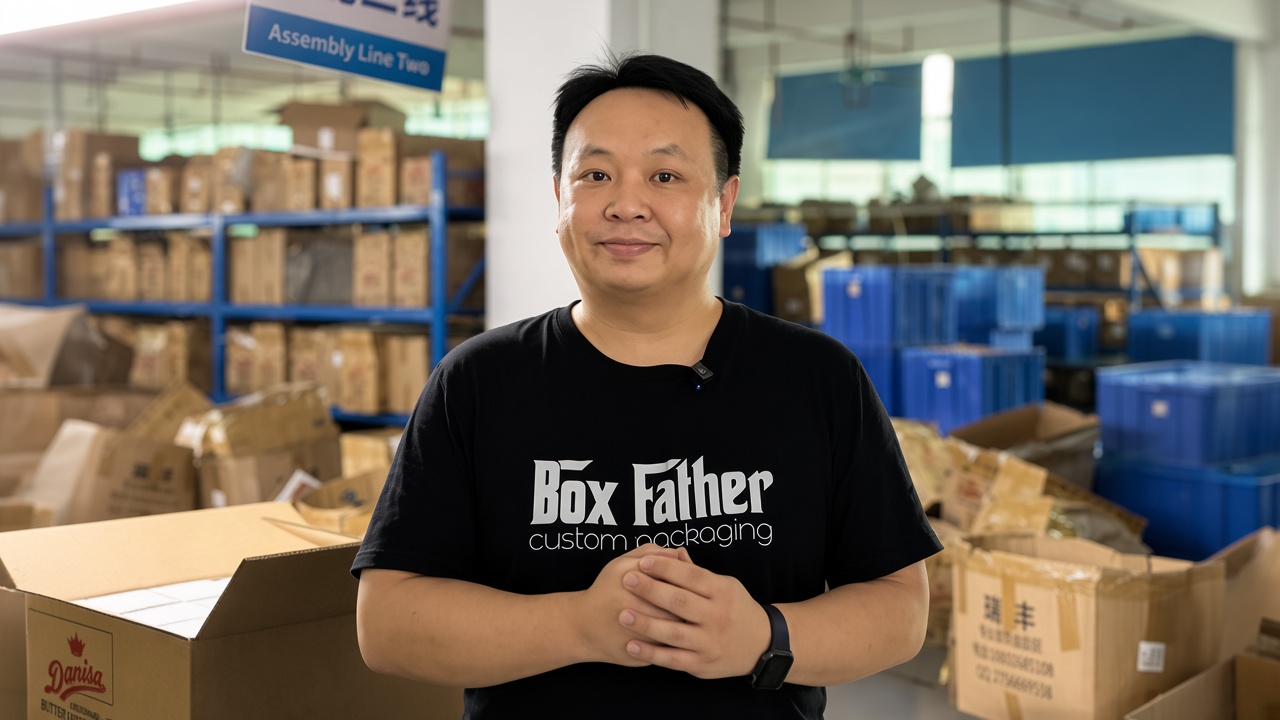 Miller Wong on the Box Father Zhongshan production floor
