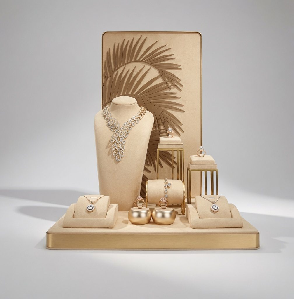 Jewelry display bust and tray set