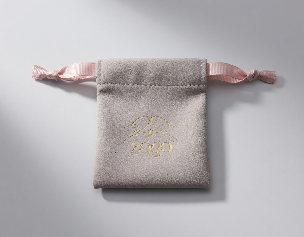 Jewelry pouch on studio background